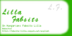 lilla fabsits business card